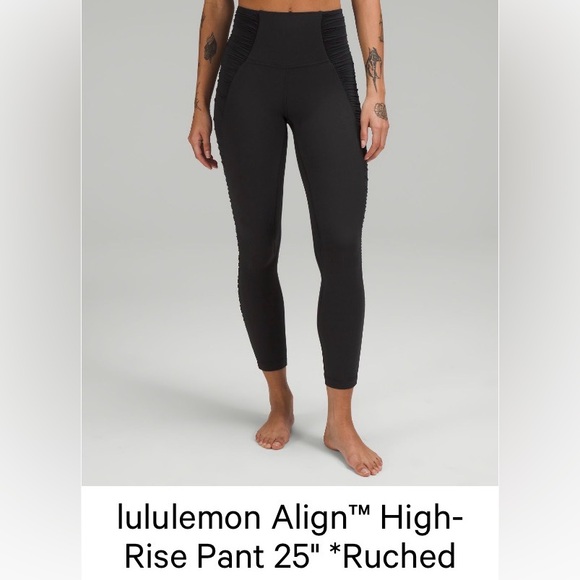 Lululemon Align HR 25” Black Ruched Leggings - Picture 5 of 5